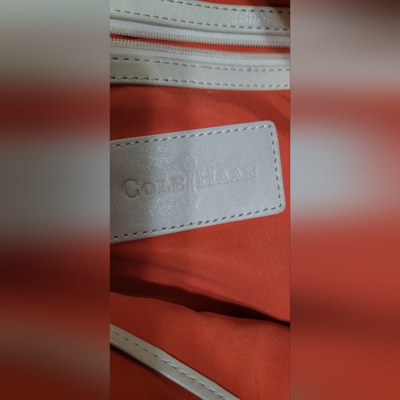 Cole Haan leather woven bag, ivory with gold tone hardware - Picture 5 of 8